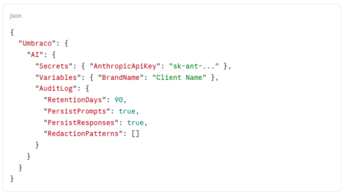 Umbraco Ai Appsettings Json Secrets